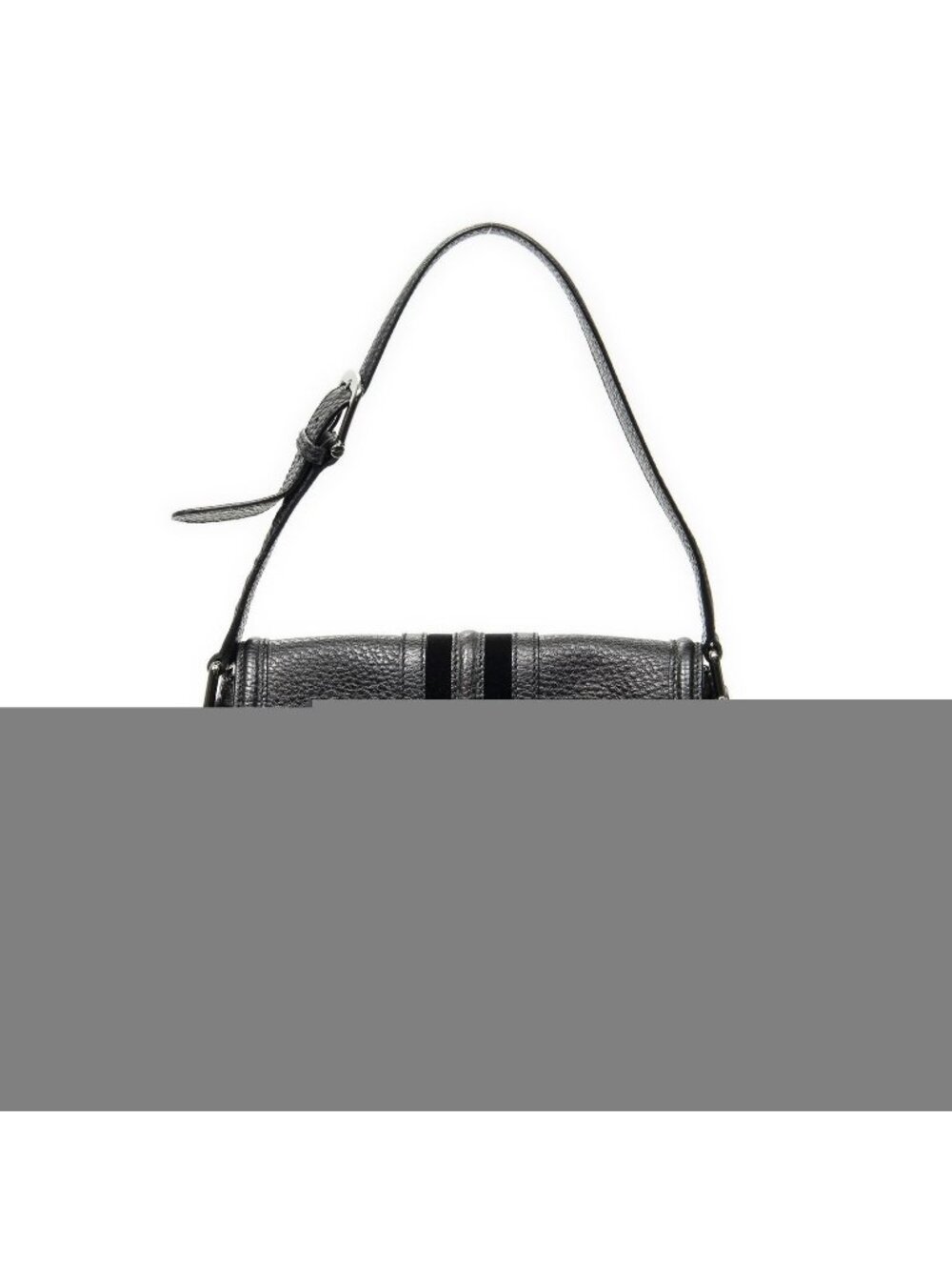 Gucci Web Treasure Flap Bag Black Grain Calfskin Leather